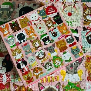 “Festive Fur Balls” Galison Christmas Cat Puzzle 500 Pieces